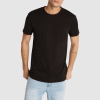 Black Slub Longline Tee